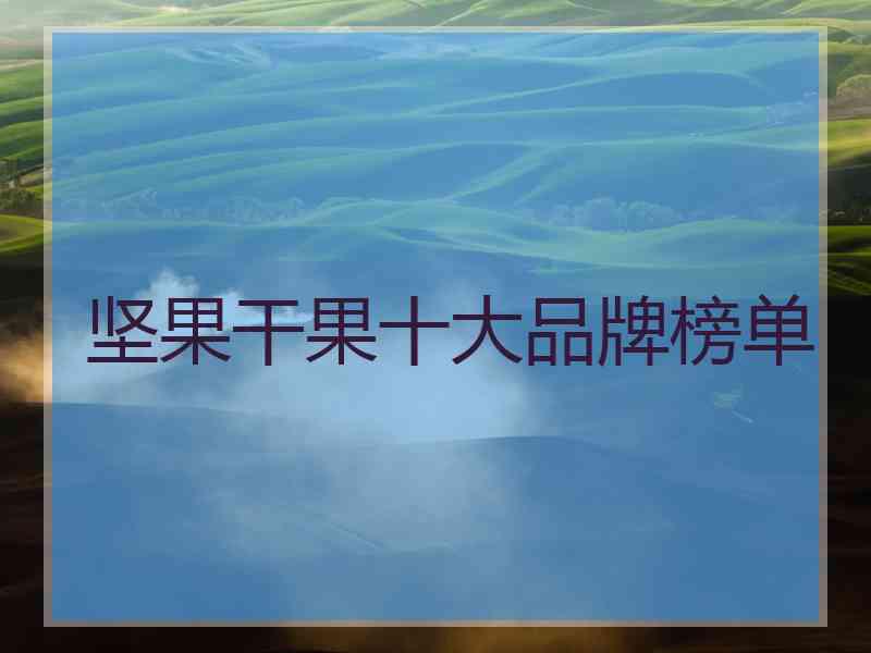 坚果干果十大品牌榜单