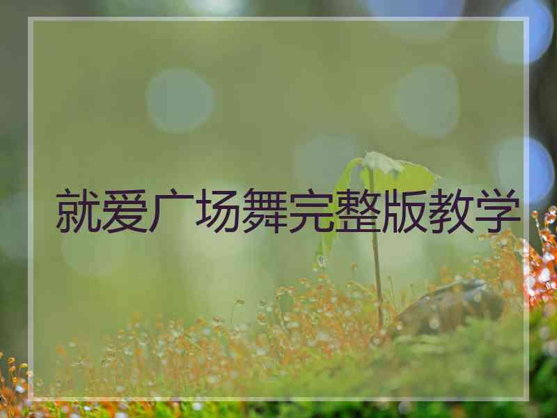 就爱广场舞完整版教学