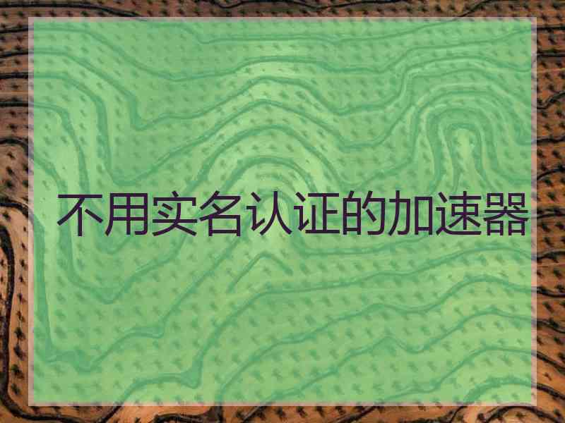 不用实名认证的加速器