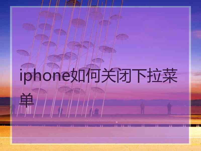 iphone如何关闭下拉菜单