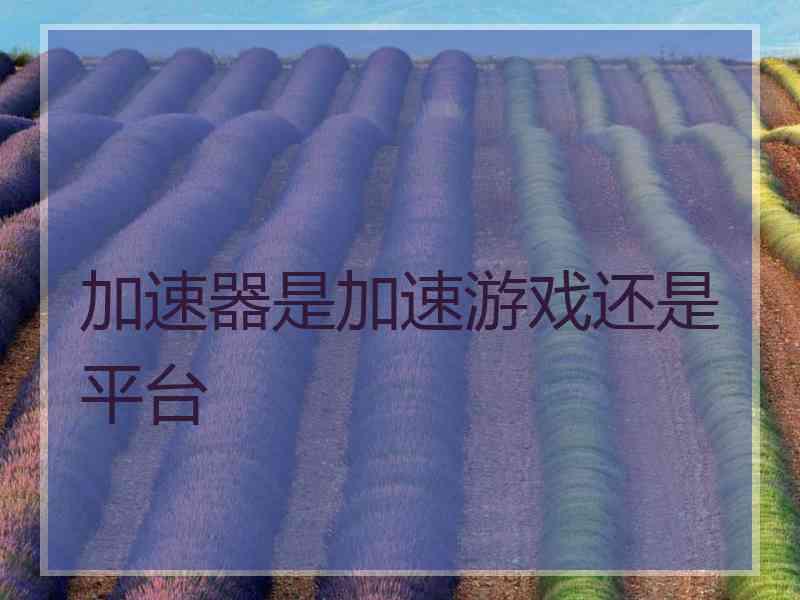 加速器是加速游戏还是平台