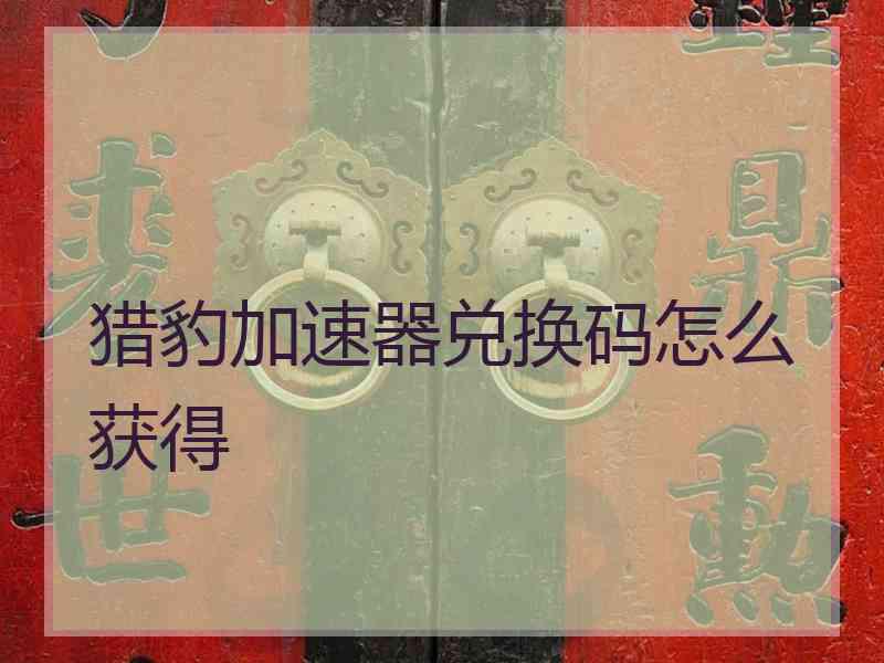 猎豹加速器兑换码怎么获得