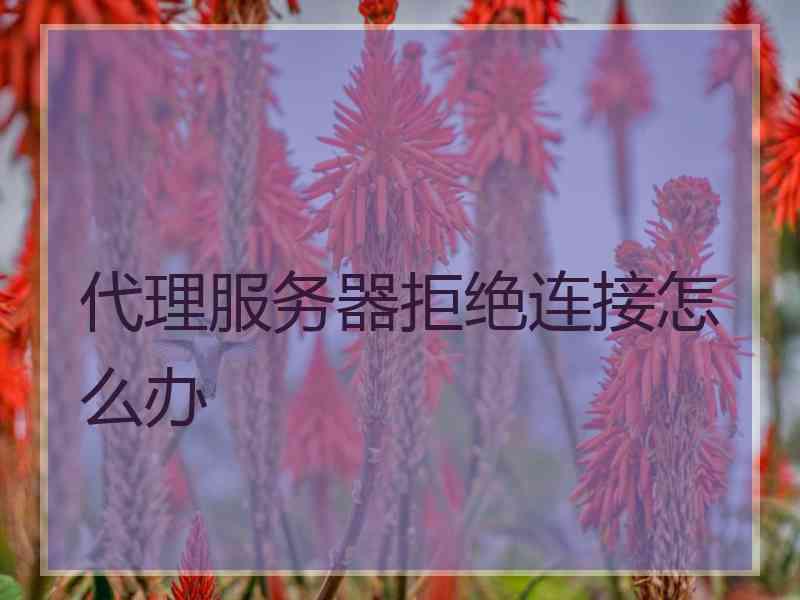 代理服务器拒绝连接怎么办