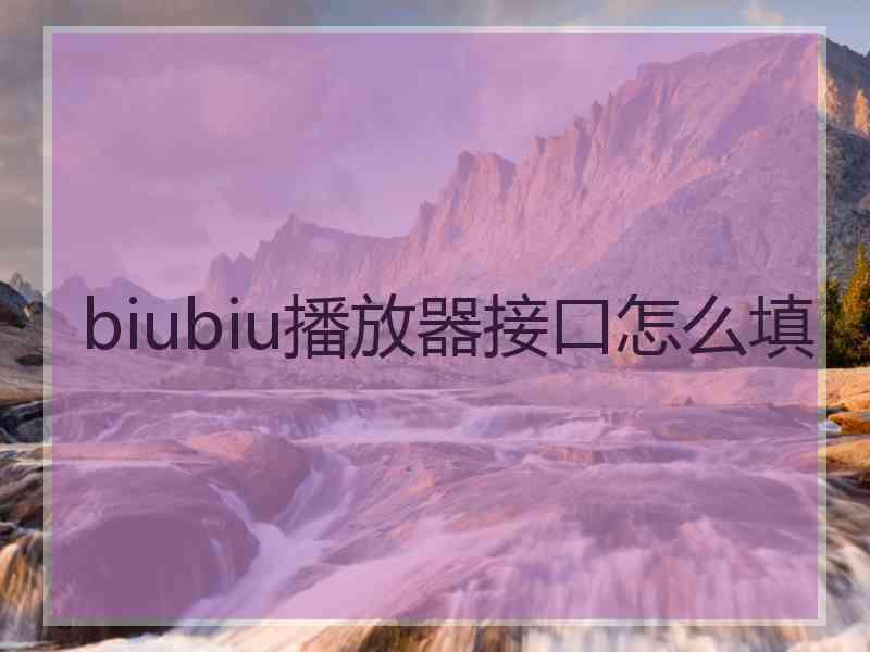 biubiu播放器接口怎么填
