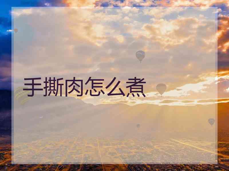 手撕肉怎么煮