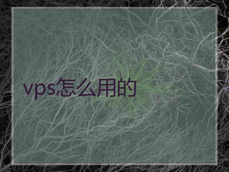 vps怎么用的