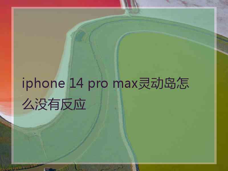 iphone 14 pro max灵动岛怎么没有反应