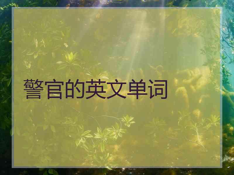 警官的英文单词
