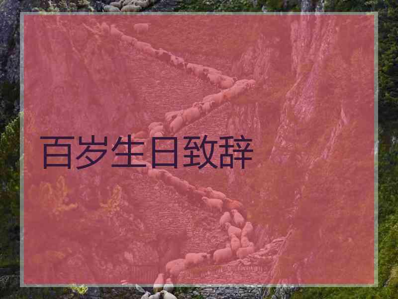 百岁生日致辞