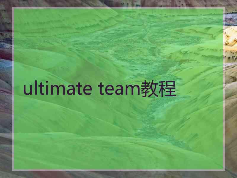 ultimate team教程