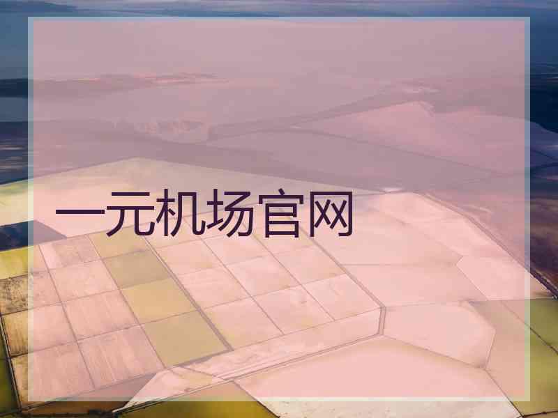 一元机场官网