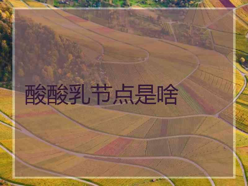 酸酸乳节点是啥