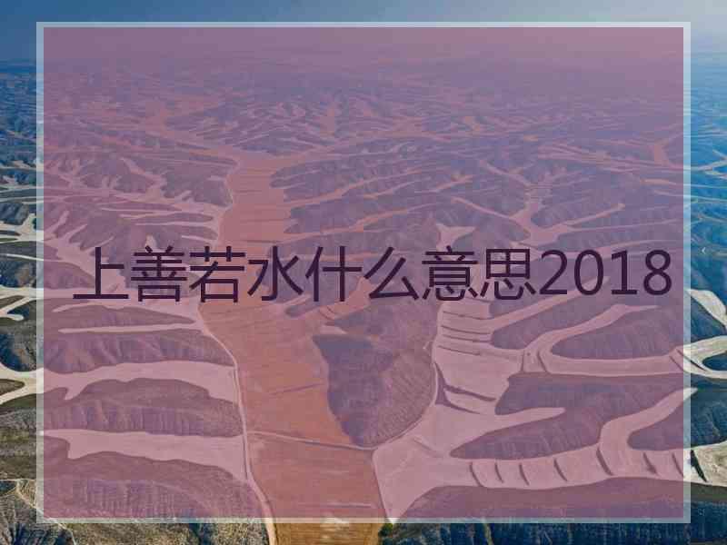 上善若水什么意思2018