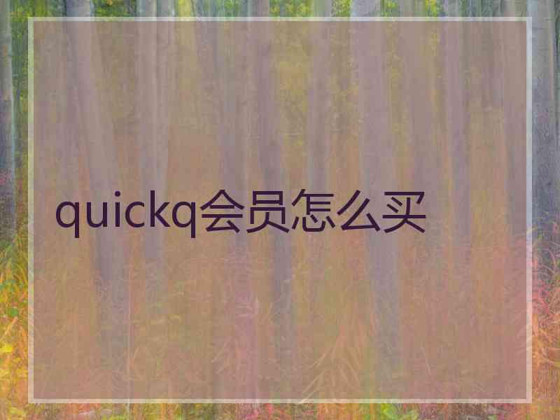quickq会员怎么买