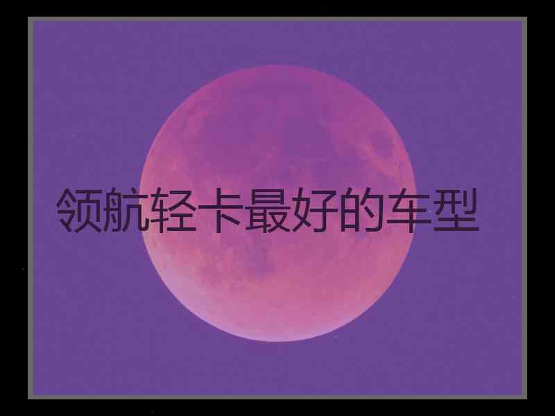 领航轻卡最好的车型