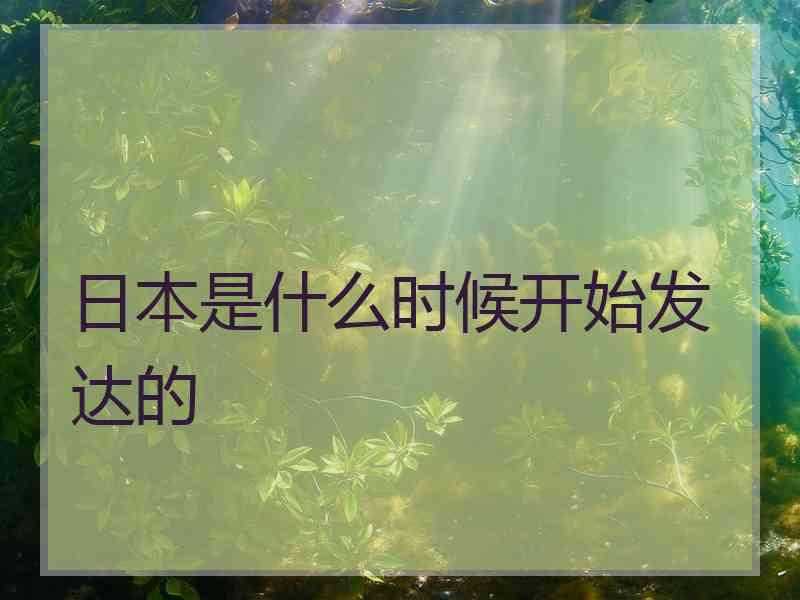 日本是什么时候开始发达的