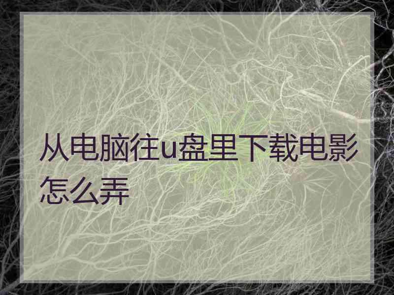 从电脑往u盘里下载电影怎么弄