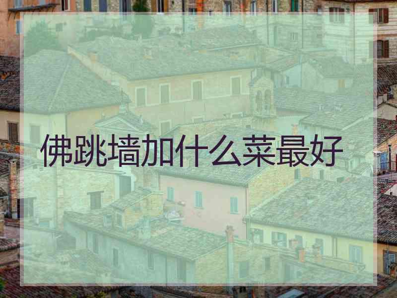 佛跳墙加什么菜最好