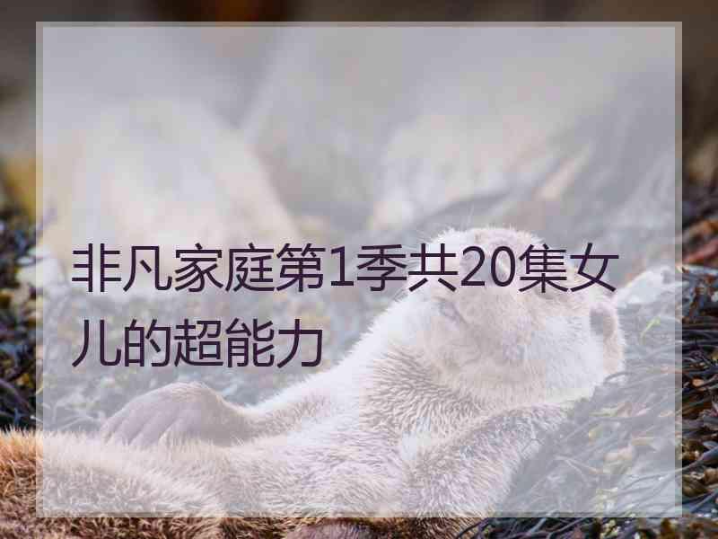 非凡家庭第1季共20集女儿的超能力