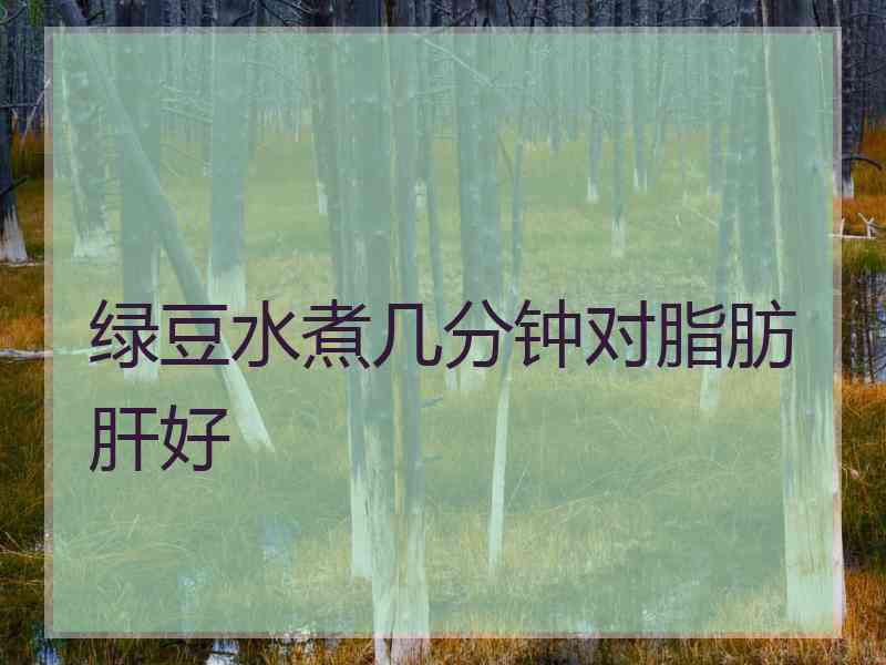 绿豆水煮几分钟对脂肪肝好